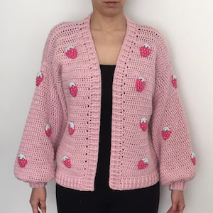 Strawberry cardigan pdf crochet pattern