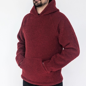 Men Merino Wool Hoodie, soft and warm