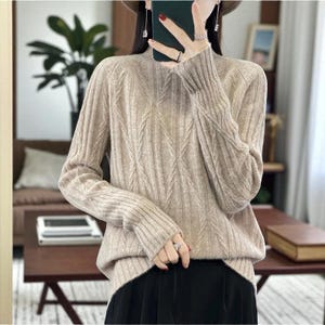 Merino Wool Sweater: Extrafine Merino Cable Knit Jumper for Women