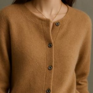Women’s 100% Merino Wool Cardigan – Soft O-Neck Knit Sweater | Chic Basic Spring Autumn Coat Top